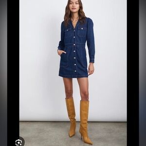 Rails Blue Long Sleeve Dress